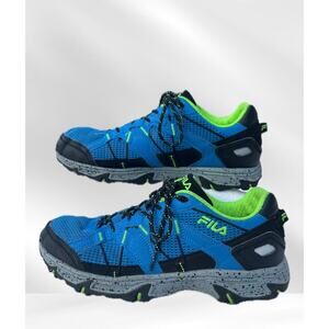 Fila Men’s Grand Trail Hiking Shoes, Size 9.5, Blue Black Green